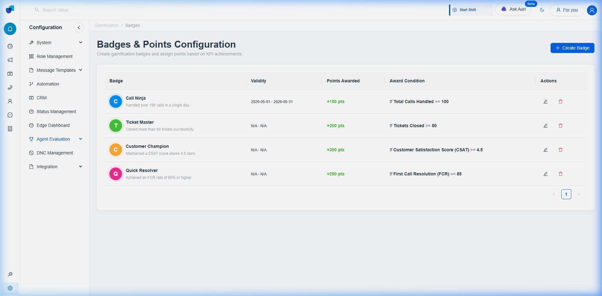 Badge Logic Specification